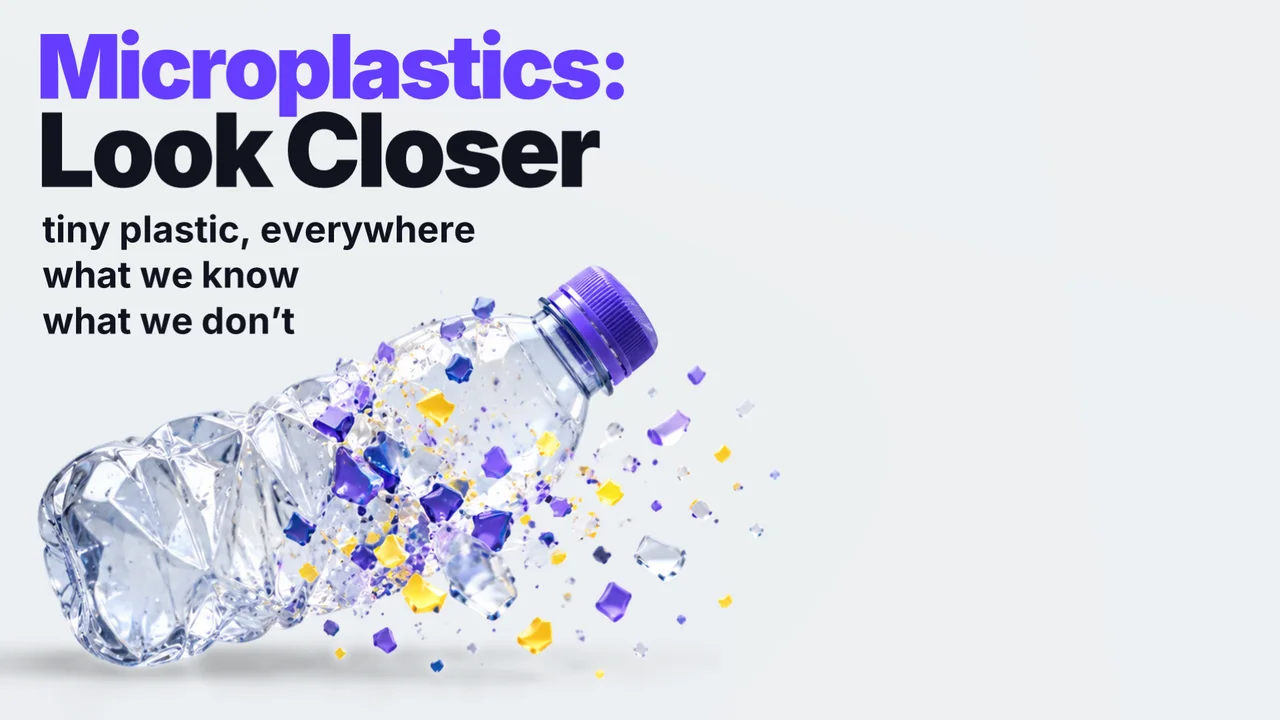 Microplastics: Look Closer PowerPoint template, title slide